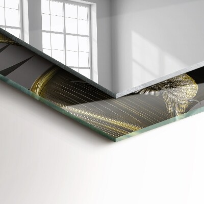 Rechthoekige spiegel met print Bloemen en kolibries