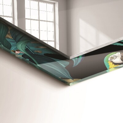 Rechthoekige spiegel met decoratie Tijgers papegaaien jungle