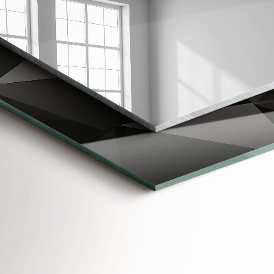 Rechthoekige spiegel met print Zwarte geometrische vormen