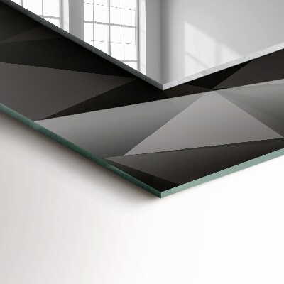 Rechthoekige spiegel met print Zwarte geometrische vormen