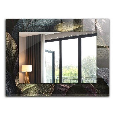 Rechthoekige spiegel met decoratie Kleurrijke plantenbladeren