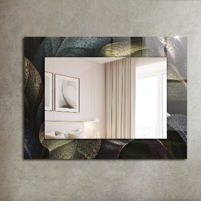 Rechthoekige spiegel met decoratie Kleurrijke plantenbladeren