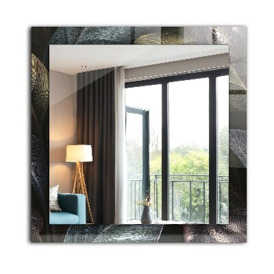 Rechthoekige spiegel met decoratie Kleurrijke plantenbladeren