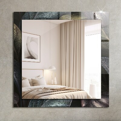 Rechthoekige spiegel met decoratie Kleurrijke plantenbladeren