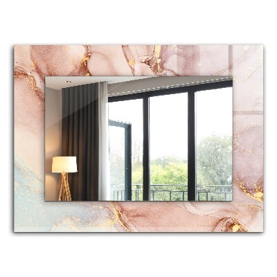 Rechthoekige spiegel met print Abstracte aquarelkunst