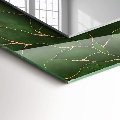 Rechthoekige spiegel met decoratie Groen bladerenpatroon