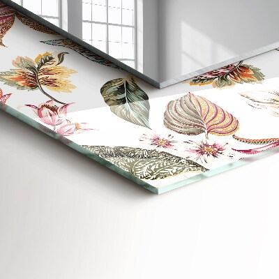 Rechthoekige spiegel met print Bloemen en bladeren