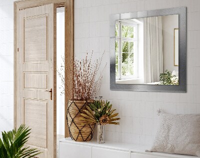 Rechthoekige spiegel met print Rond metalen oppervlak