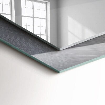 Rechthoekige spiegel met print Rond metalen oppervlak