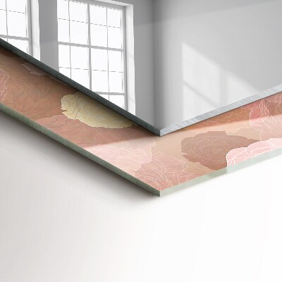 Rechthoekige spiegel met print Bloemen pioenrozen