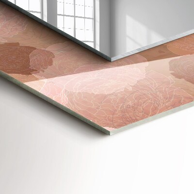 Rechthoekige spiegel met print Bloemen pioenrozen