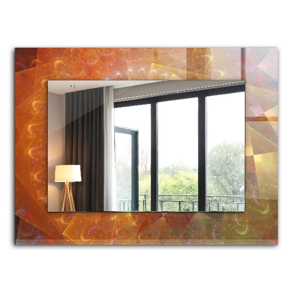 Rechthoekige spiegel met print Kleurrijke fractale spiraal