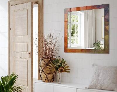 Rechthoekige spiegel met print Kleurrijke fractale spiraal