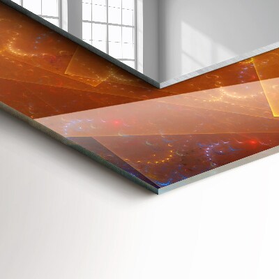 Rechthoekige spiegel met print Kleurrijke fractale spiraal