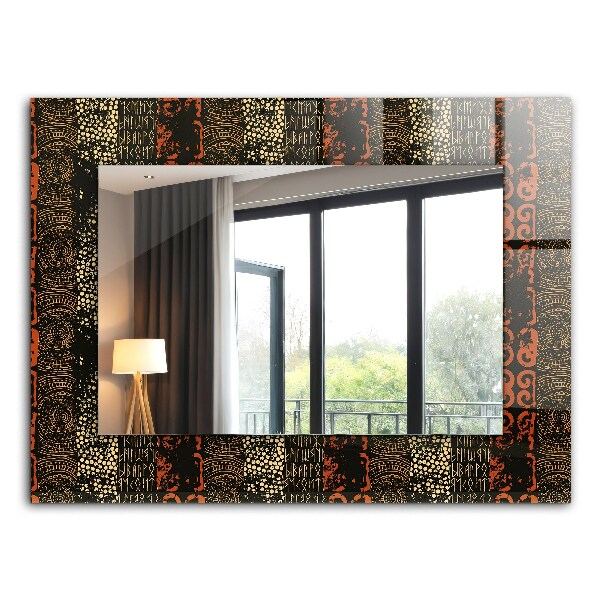 Rechthoekige spiegel met decoratie Etnisch ornamentpatroon