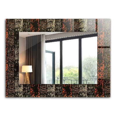 Rechthoekige spiegel met decoratie Etnisch ornamentpatroon