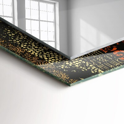 Rechthoekige spiegel met decoratie Etnisch ornamentpatroon
