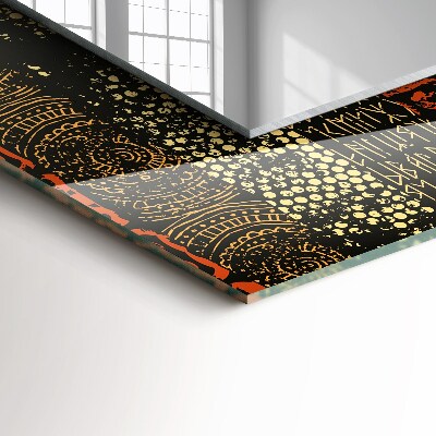 Rechthoekige spiegel met decoratie Etnisch ornamentpatroon
