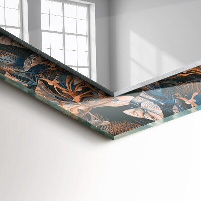 Rechthoekige spiegel met print Bloemen en bladeren