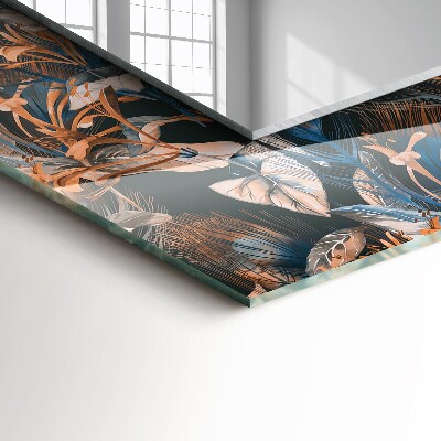 Rechthoekige spiegel met print Bloemen en bladeren