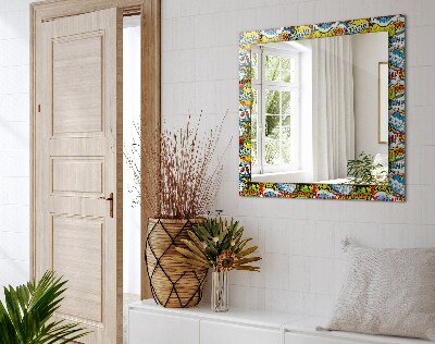 Rechthoekige spiegel met print Kleurrijke komische tekstballonnen