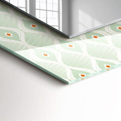 Rechthoekige spiegel met decoratie Groen geometrisch patroon