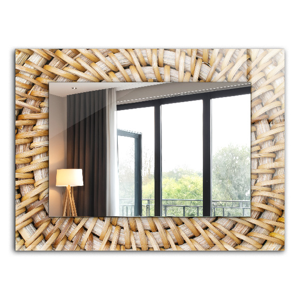 Rechthoekige spiegel met print Wattle