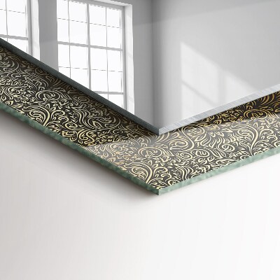 Rechthoekige spiegel met decoratie Goudkleurig sierpatroon