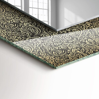 Rechthoekige spiegel met decoratie Goudkleurig sierpatroon