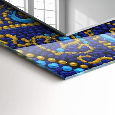 Rechthoekige spiegel met print Blauwe gestippelde mandala