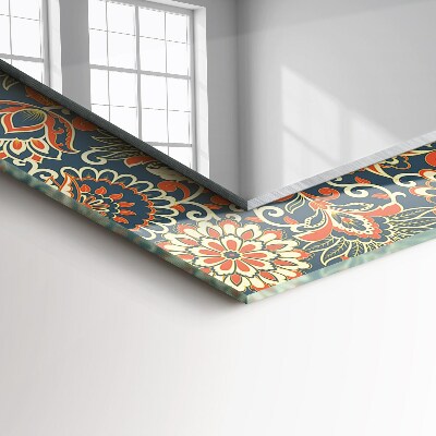 Rechthoekige spiegel met decoratie Bloemenbehangpatroon