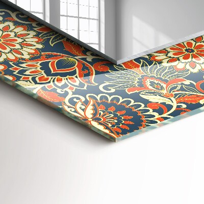 Rechthoekige spiegel met decoratie Bloemenbehangpatroon