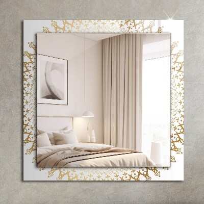 Rechthoekige spiegel met print mandala patroon