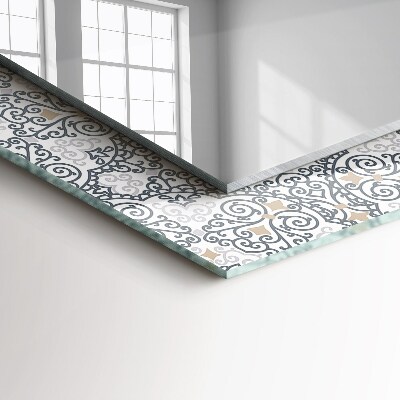 Rechthoekige spiegel met decoratie Ornamentaal patroon