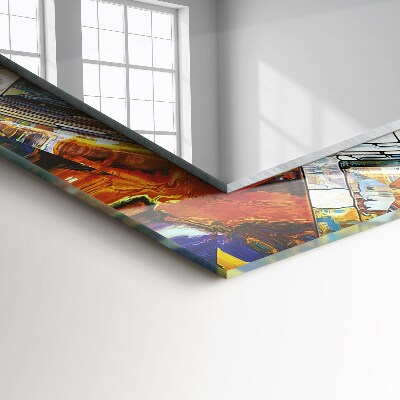 Rechthoekige spiegel met print Abstract mozaïek van cirkels