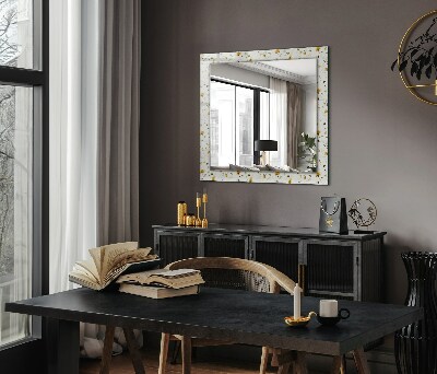 Rechthoekige spiegel met print Bloemenbladeren patroon