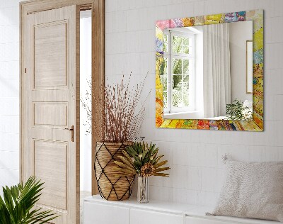 Rechthoekige spiegel met decoratie Kleurrijk abstract mozaïek