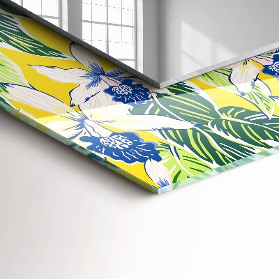 Rechthoekige spiegel met print Bloemen en bladeren