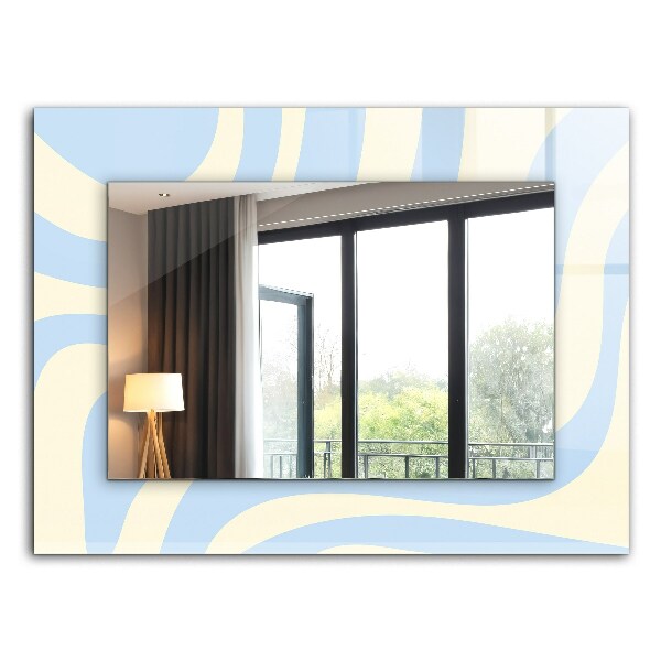 Rechthoekige spiegel met print Abstracte golvende patronen