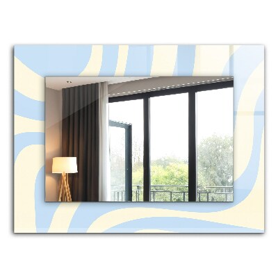 Rechthoekige spiegel met print Abstracte golvende patronen