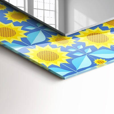 Rechthoekige spiegel met decoratie Zonnebloembladerenpatroon