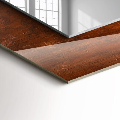 Rechthoekige spiegel met decoratie Oude houten tafel