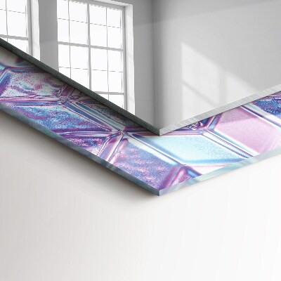 Rechthoekige spiegel met print Transparante gekleurde kubussen