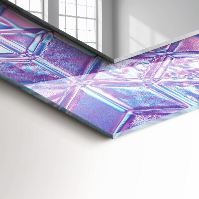 Rechthoekige spiegel met print Transparante gekleurde kubussen