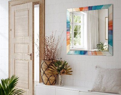 Rechthoekige spiegel met decoratie Kleurrijke lichtstralen