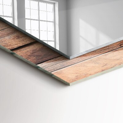 Rechthoekige spiegel met decoratie Houten paneelwand