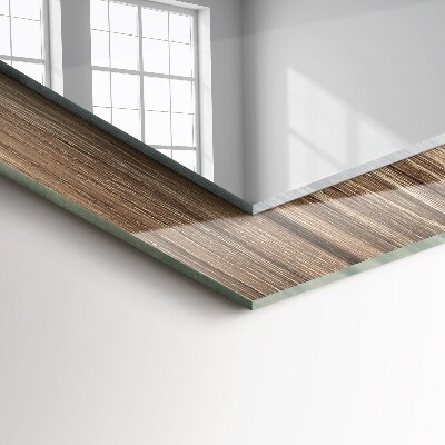 Rechthoekige spiegel met print Houten vloerplanken