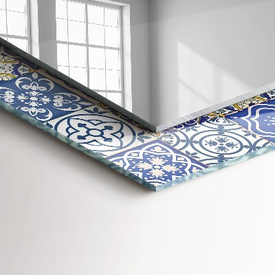 Rechthoekige spiegel met decoratie Kleurrijke mozaïektegels