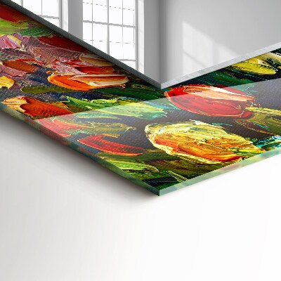 Rechthoekige spiegel met print Tulpenveld