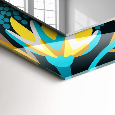 Rechthoekige spiegel met decoratie Bloemenbladeren patronen